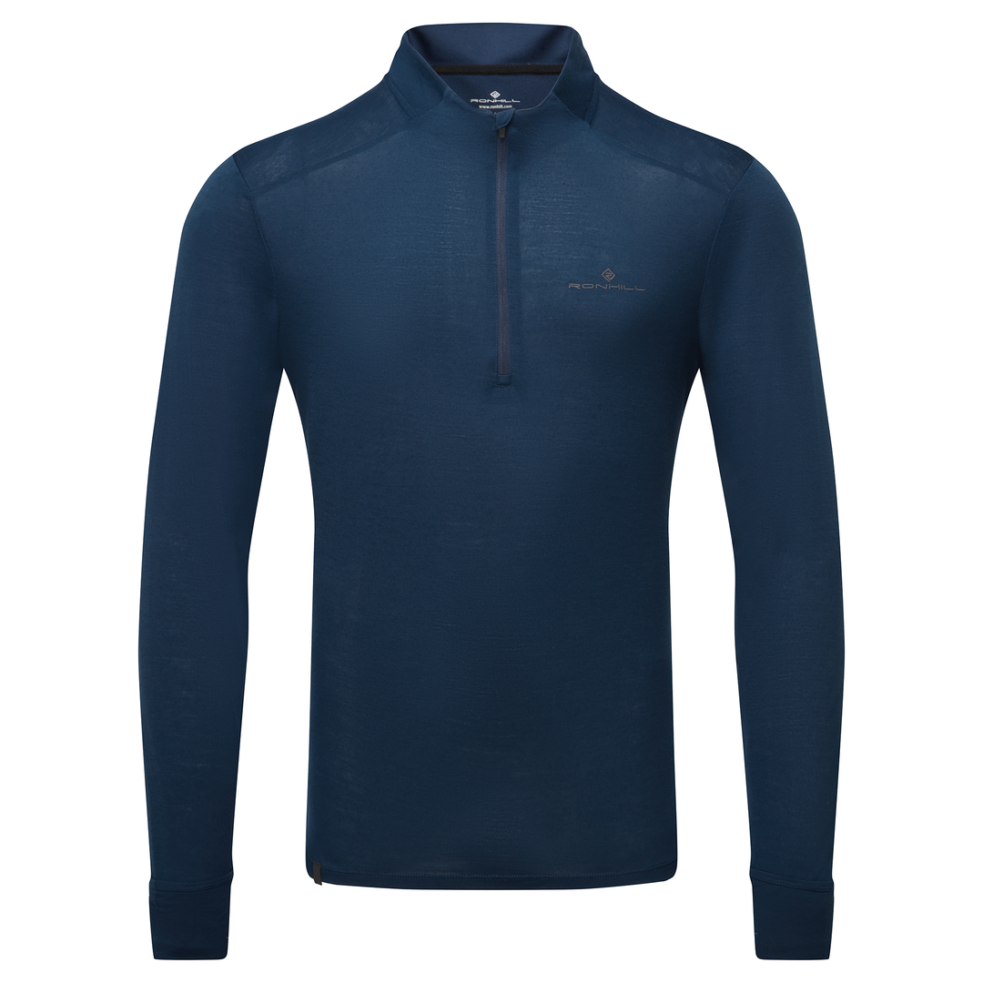 RonHill Mens Tech Merino 1/2 Zip - Dark Navy/Oxide - AW25