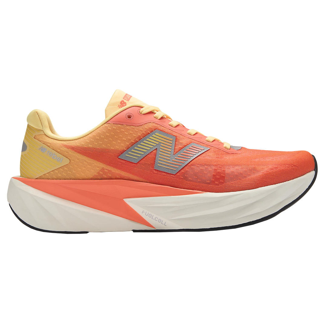 New Balance Mens FuelCell Rebel V5 Wide - 2E Width - Tangerine Heat/Silver Metallic - Neutral - SS26