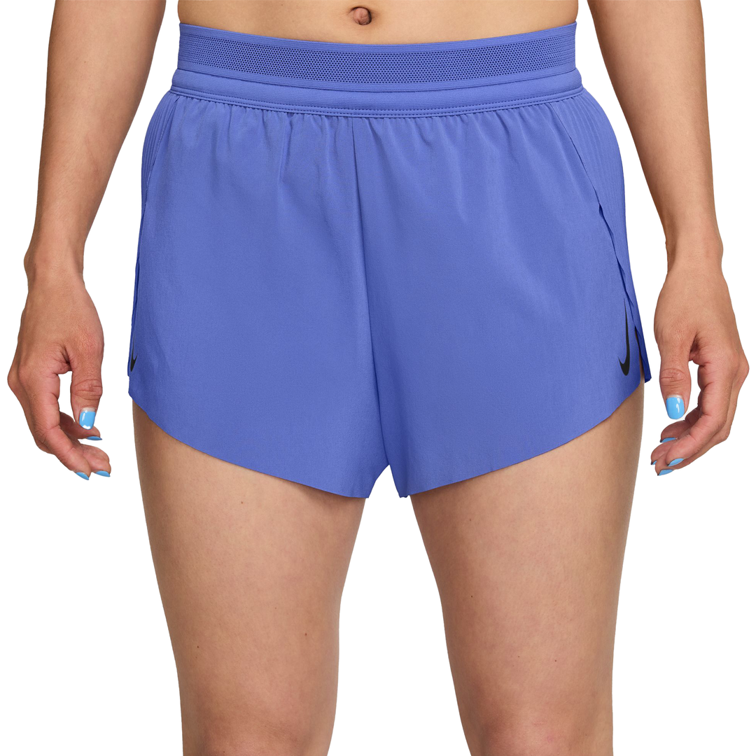 Nike AeroSwift Damen Dri-FIT ADV Mid-Rise 3"-Laufshorts mit Slip-Futter – Saphir/Schwarz/Weiß/Schwarz