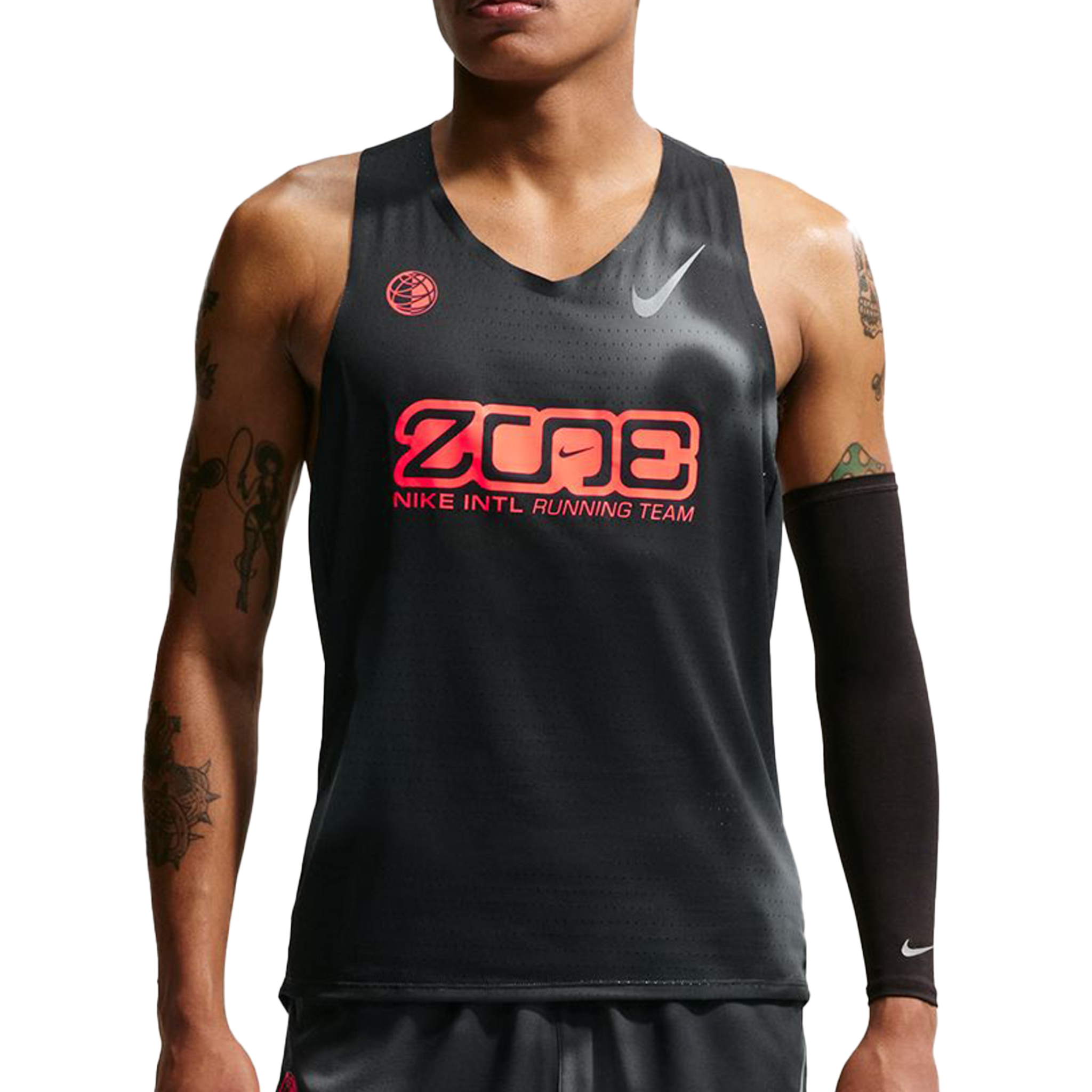 Nike Mens AeroSwift Dri-FIT ADV Running Singlet - Black/Dark Smoke Grey/Bright Crimson - SP26