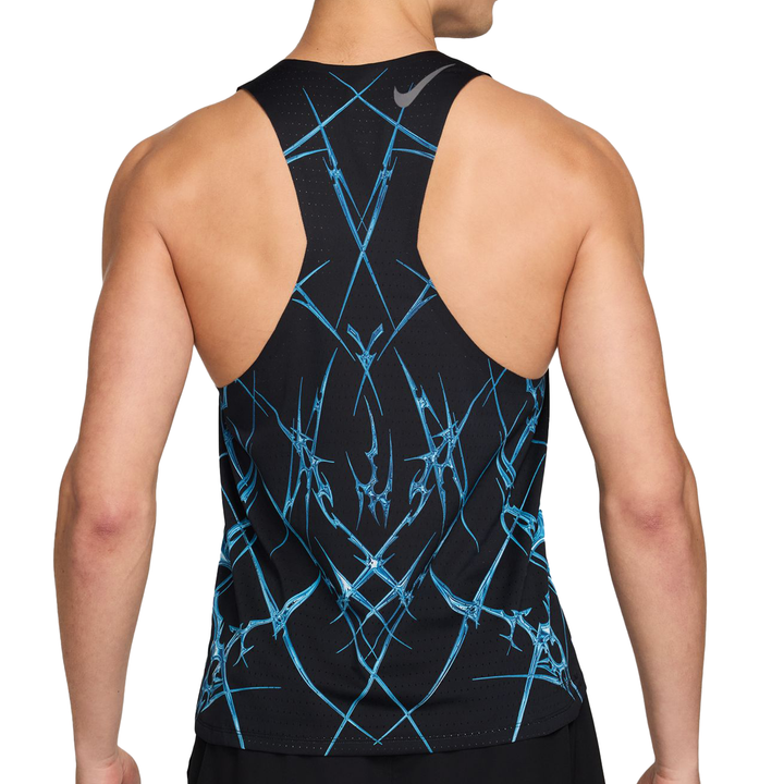 Nike Mens AeroSwift Dri-FIT ADV Printed Running Singlet - Black/White - SU26