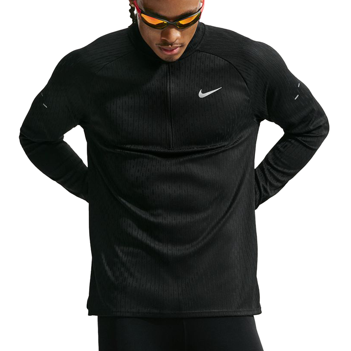 Nike Mens Stride Aero-FIT 1/2 Zip Mid Layer - Black/Reflective Silver