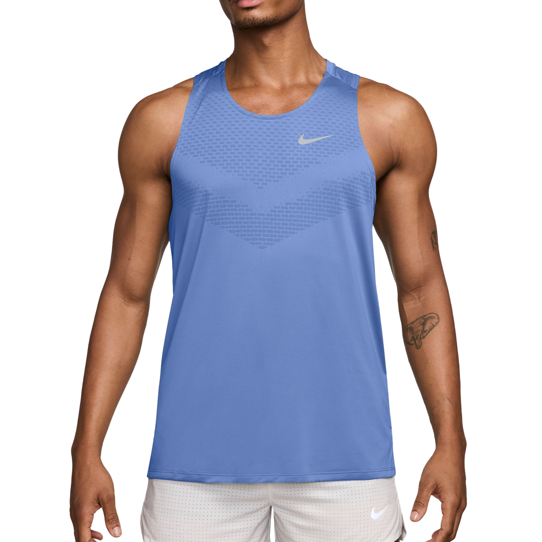 Débardeur de course Nike Stride Dri-FIT ADV pour hommes - Royal Pulse/Argent réfléchissant