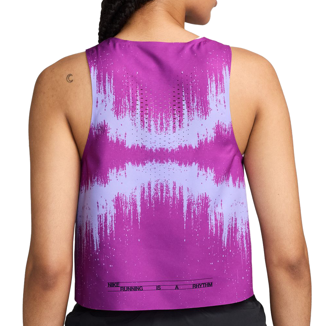 Nike Womens Dri-FIT ADV Cropped Running AeroSwift Tank Top - Vivid Purple/Purple Dynasty - HO26