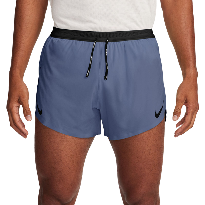 Short Aeroswift doublé Nike Dri-FIT ADV 4" pour hommes - Bleu diffus/Noir