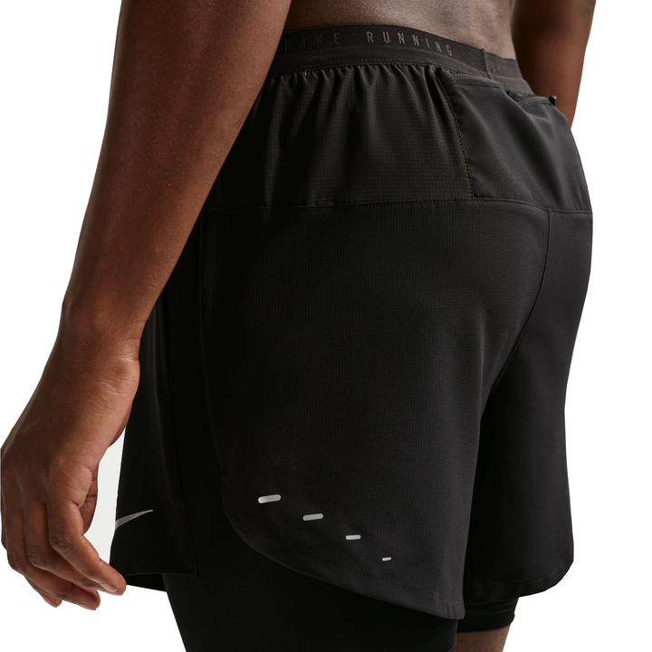 Short Nike Dri-FIT 5" Hybrid Stride pour hommes - Noir/Argent réfléchissant