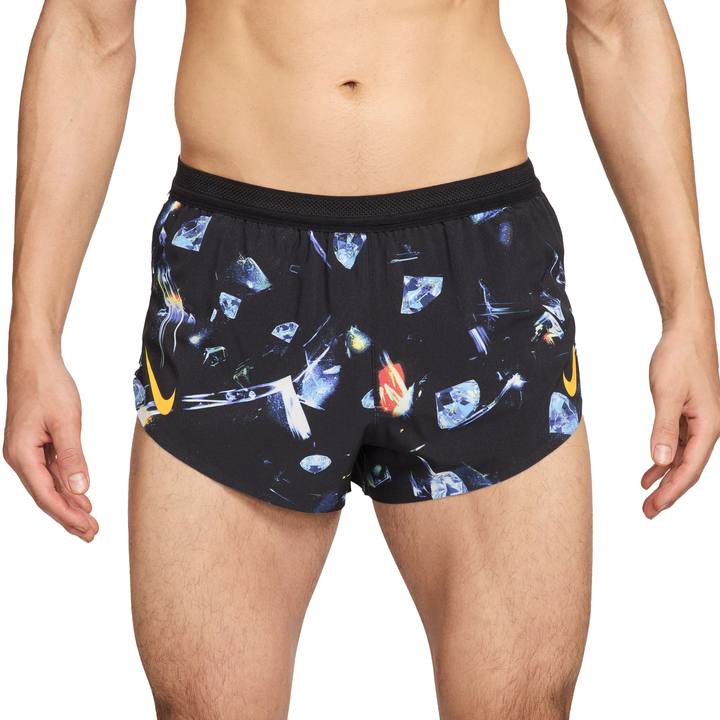 Nike Mens Dri-FIT ADV 2" Brief-Lined Aeroswift Short - Black/Laser Orange - HO25