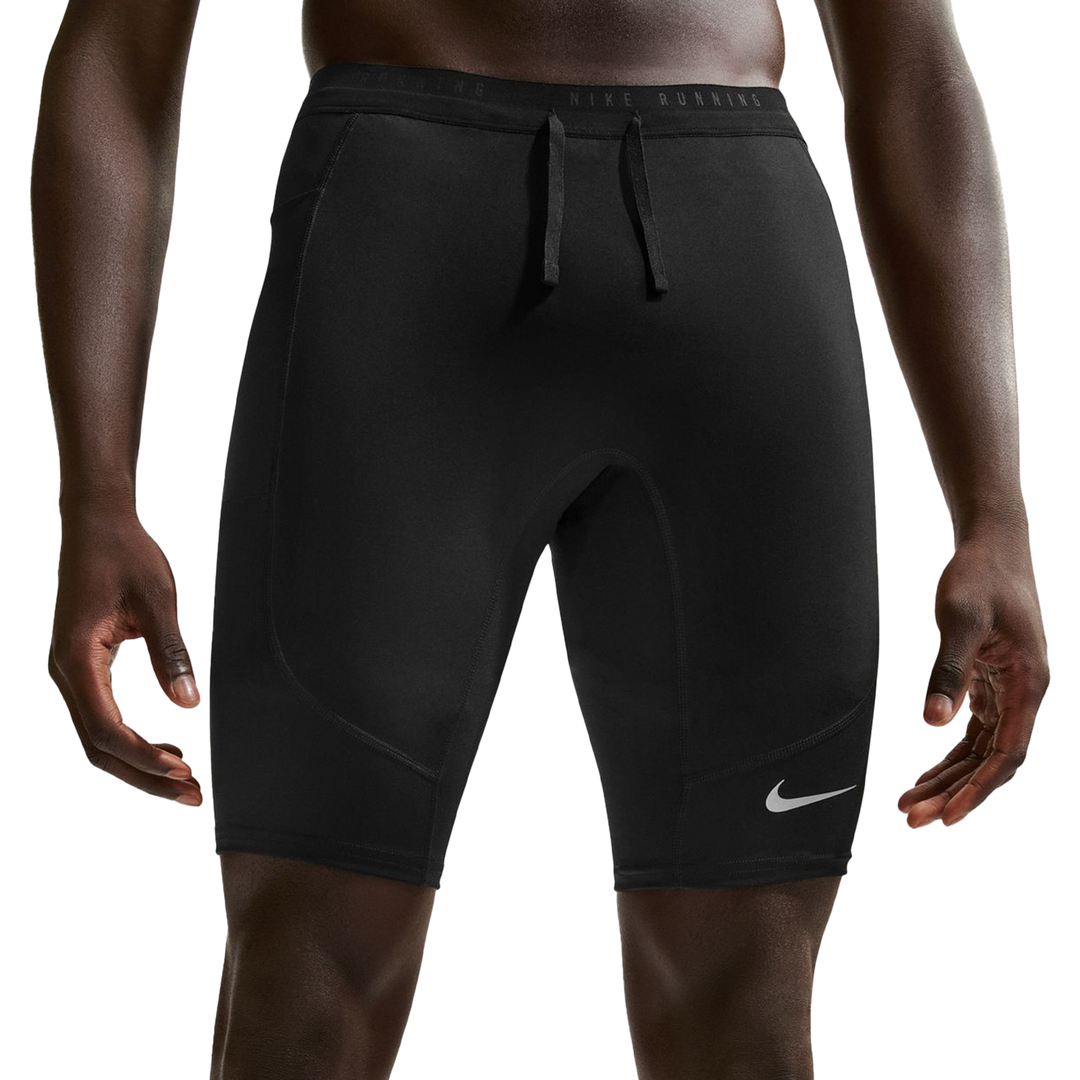 Nike Mens Dri-FIT 1/2 Length Stride Tights - Black/Reflective Silver