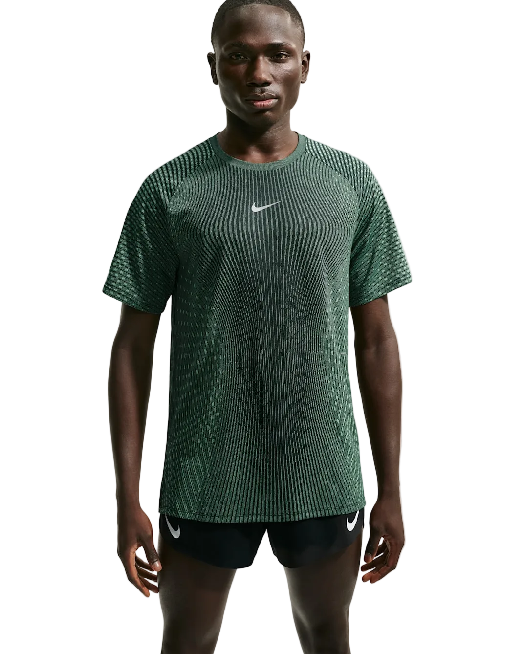 Nike Mens Aero-FIT Short Sleeve Running Tee - Black/Light Green Spark/Reflective Silver - SU26
