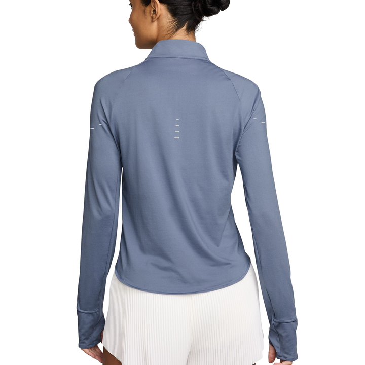 Nike Womens Dri-FIT UV 1/4 Zip L/S Swift Tee - World Indigo/Reflective Silver - HO25