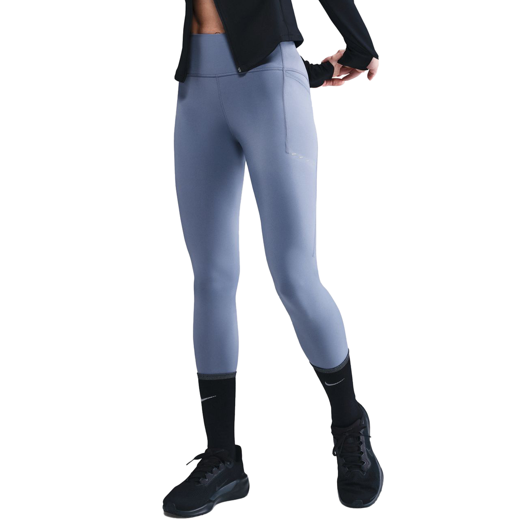 Nike Damen 7/8 Swift Tight mit hoher Taille und Taschen – World Indigo/Reflective Silver