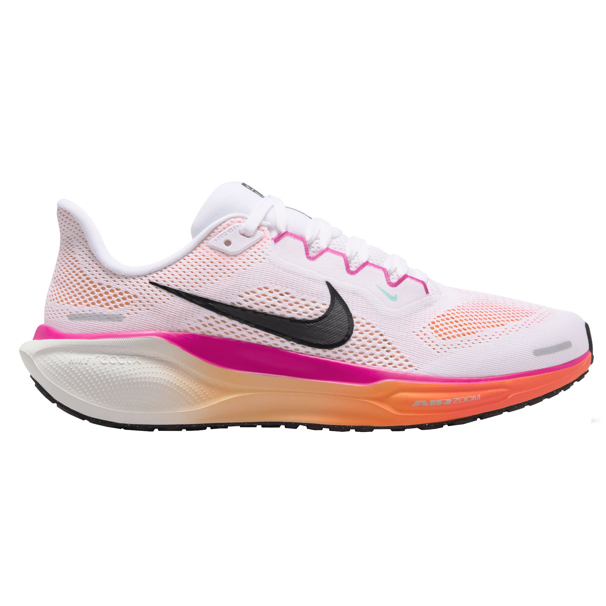 Nike Womens Pegasus 41 - White/Black/Fire Pink/Orange Pulse - Neutral - HO25