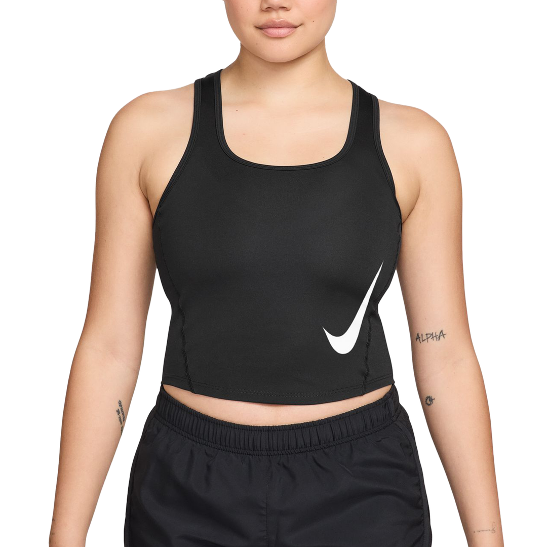 Nike Womens Dri-FIT ADV Running Tank Top - Black/Reflective Silver/White - HO25
