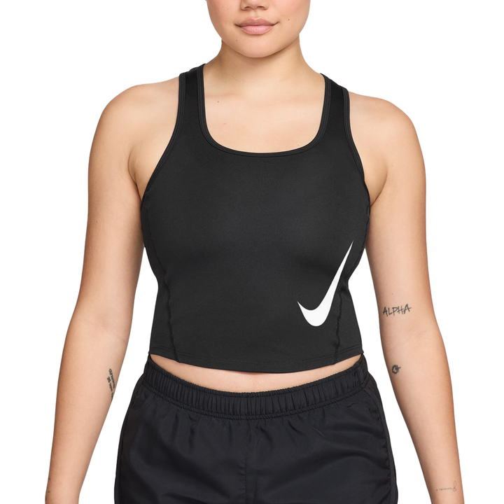 Nike Womens Dri-FIT ADV Running Tank Top - Black/Reflective Silver/White - HO25