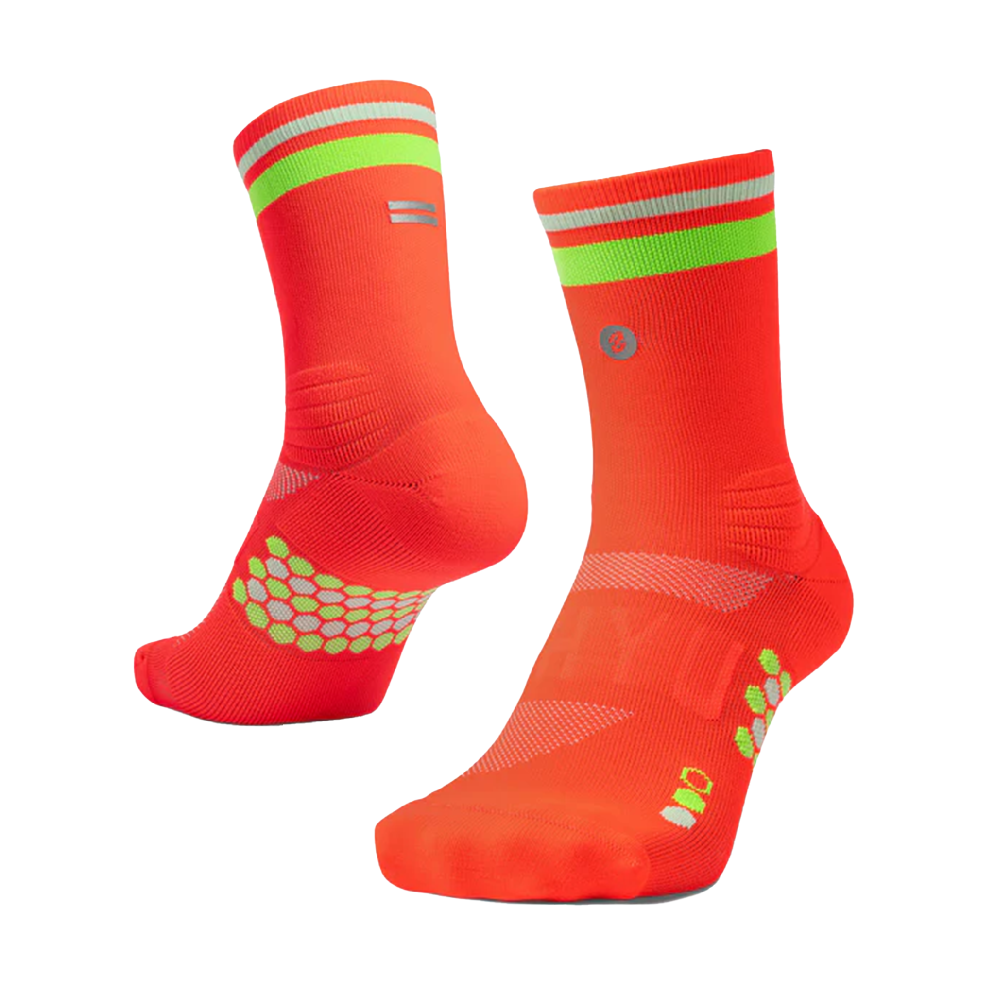 SHYU Racing Half Crew Socks - Crimson/Lime/Powder