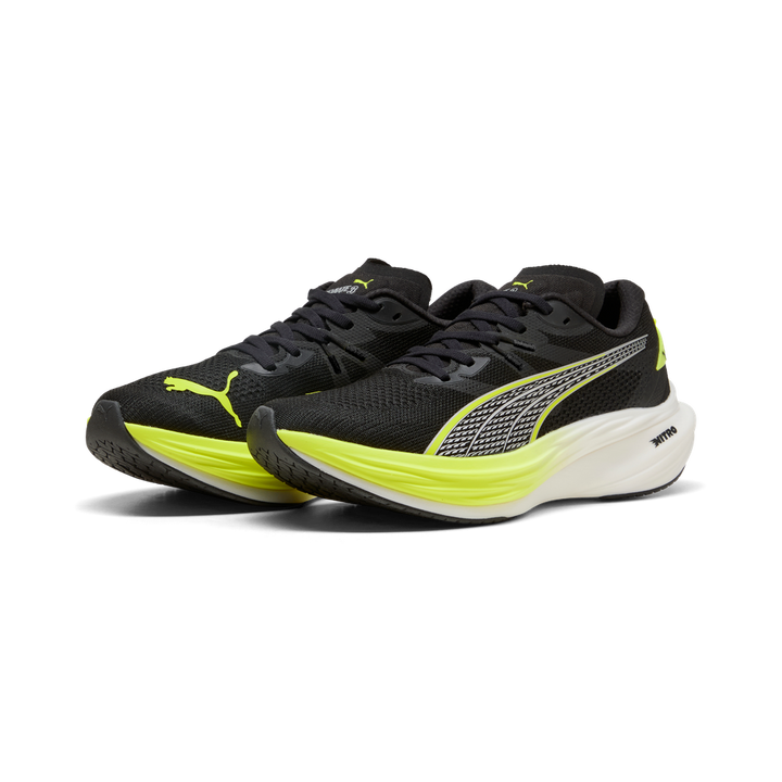 Puma Mens Deviate NITRO 3 - Puma Black/Yellow Alert - Neutral - AW25