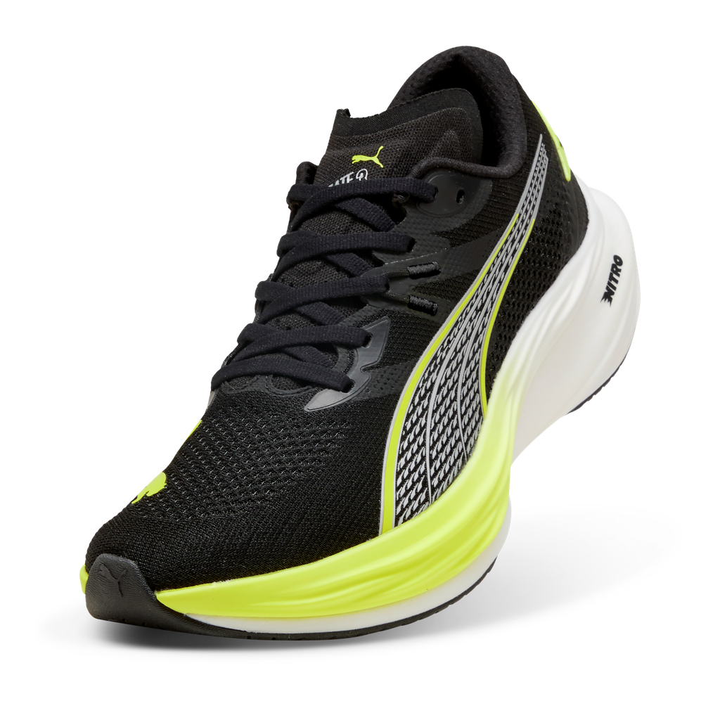 Puma Mens Deviate NITRO 3 - Puma Black/Yellow Alert - Neutral - AW25
