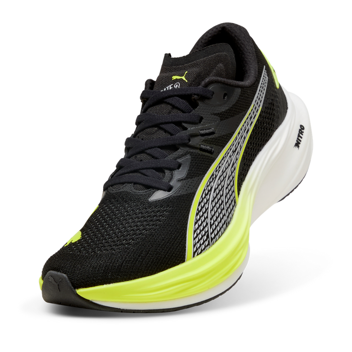 Puma Mens Deviate NITRO 3 - Puma Black/Yellow Alert - Neutral - AW25