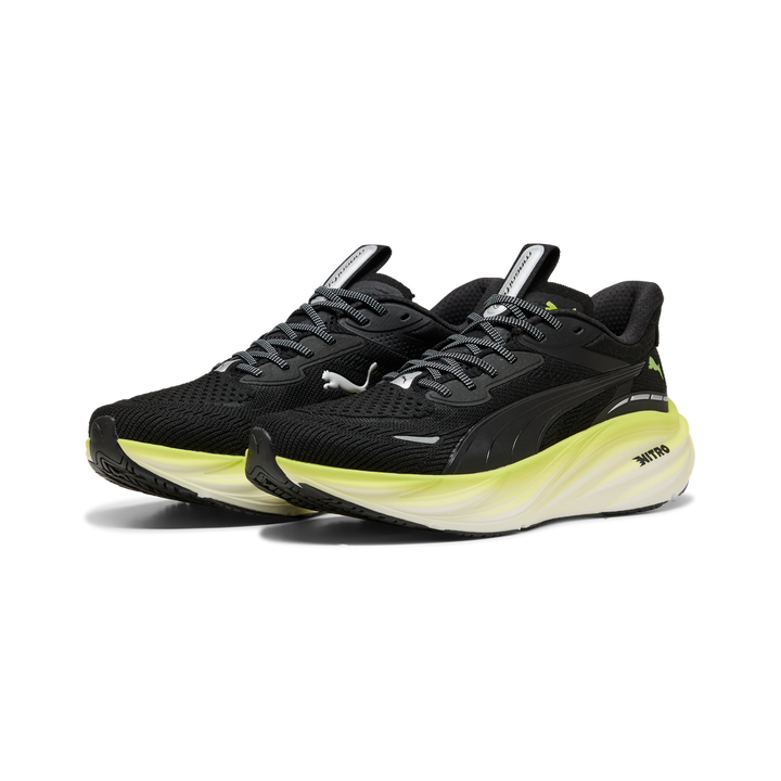 Puma Mens Magnify NITRO 3 - Puma Black/Sunny Lime - Neutral - AW26