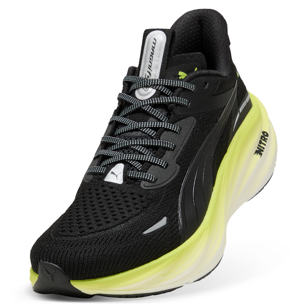 Puma Mens Magnify NITRO 3 - Puma Black/Sunny Lime - Neutral - AW26