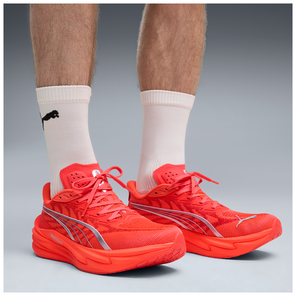 Puma Mens Deviate NITRO 4 - Ultra Red/Puma Silver - Neutral - AW26