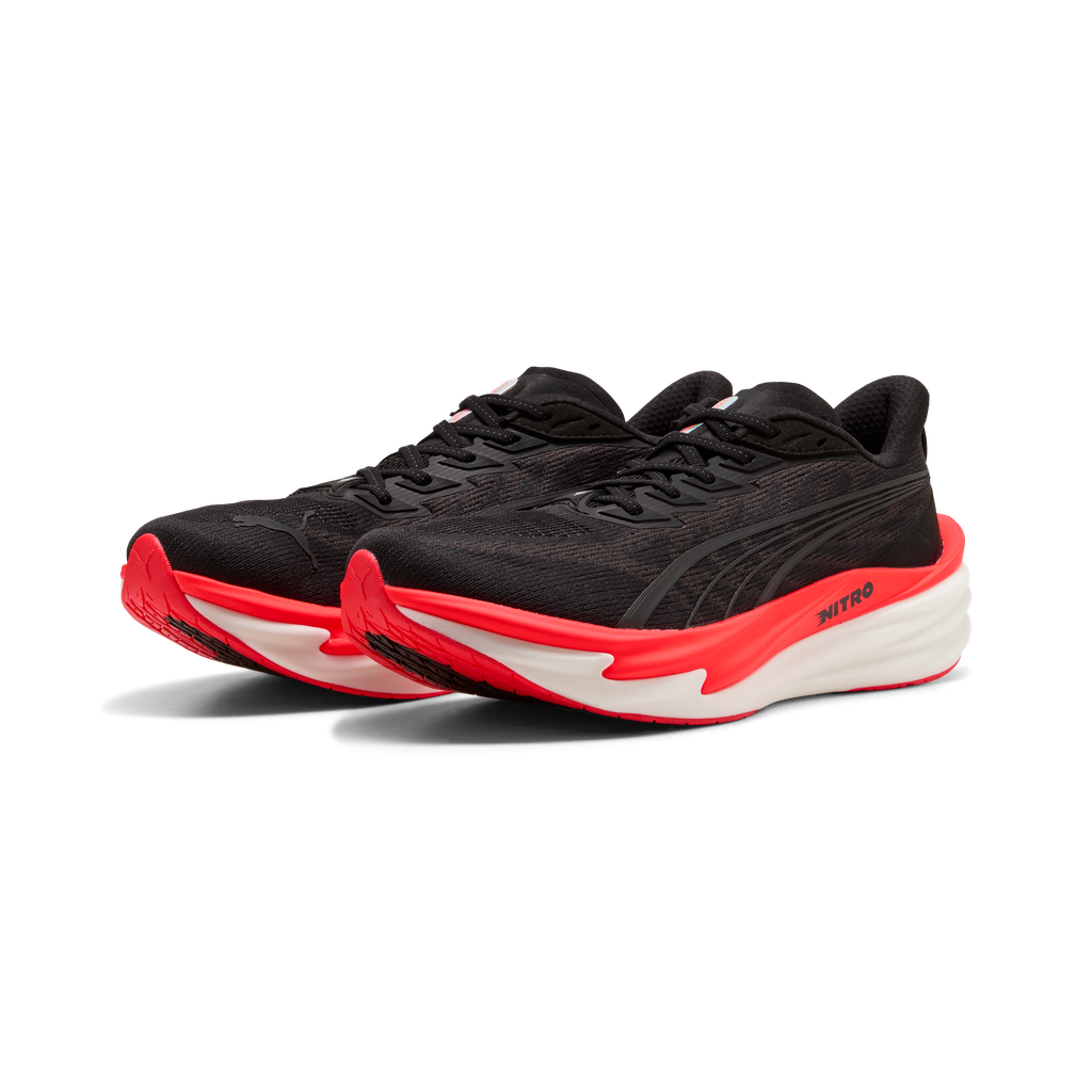 Puma Mens Deviate NITRO 4 - Puma Black/Ultra Red - Neutral - AW26