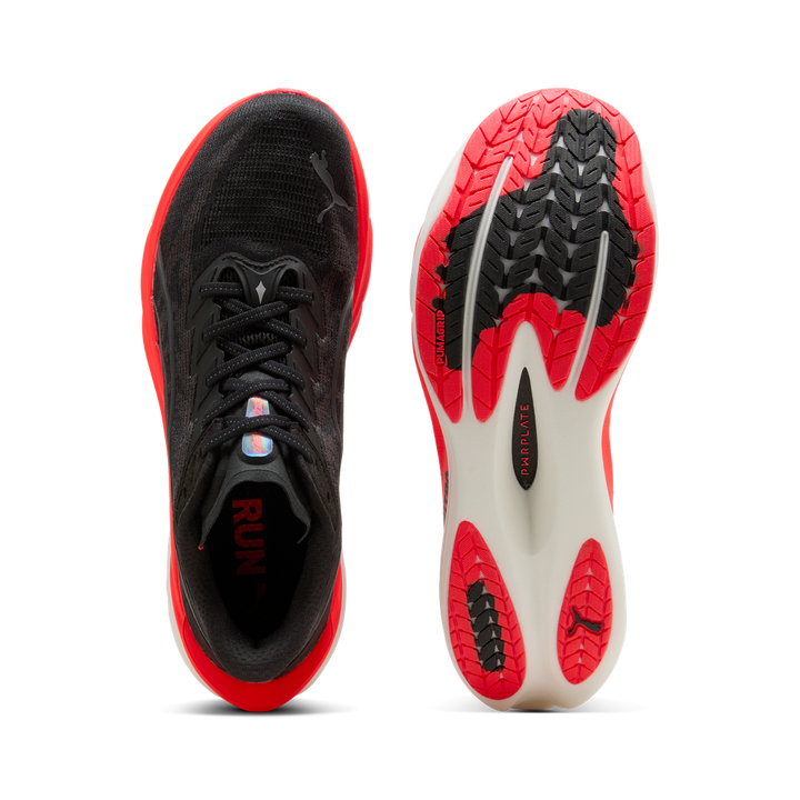Puma Mens Deviate NITRO 4 - Puma Black/Ultra Red - Neutral - AW26