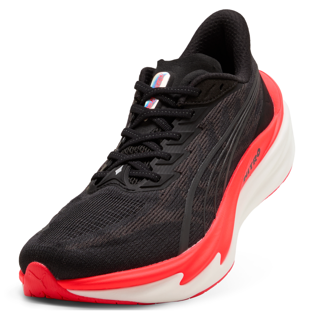 Puma Mens Deviate NITRO 4 - Puma Black/Ultra Red - Neutral - AW26