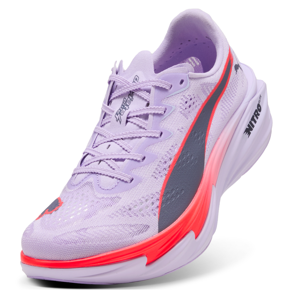 Puma Womens Deviate NITRO Elite 4 - Light Lavender/Ultra Red/Inky Depths - Neutral - AW26