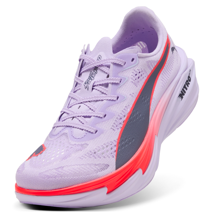 Puma Womens Deviate NITRO Elite 4 - Light Lavender/Ultra Red/Inky Depths - Neutral - AW26