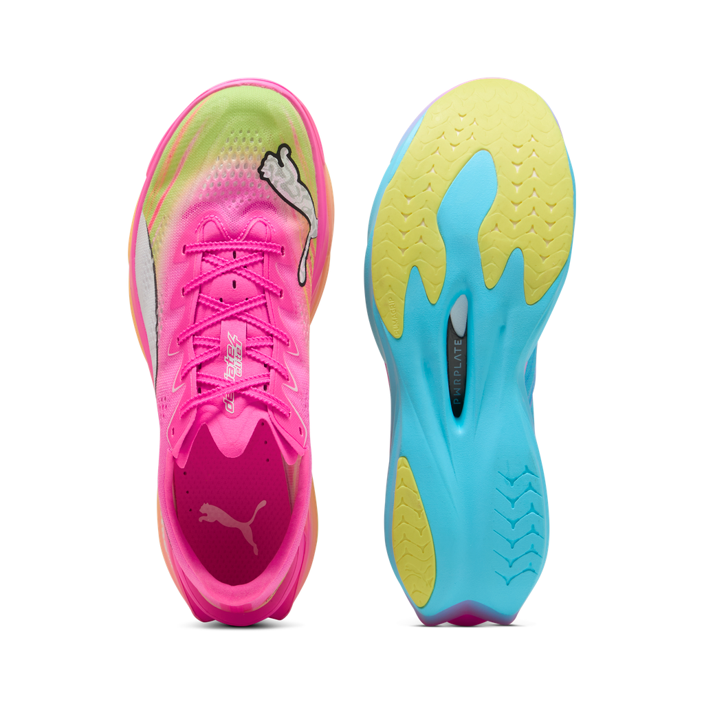Puma Mens Deviate NITRO Elite 4 ST - Poison Pink/Yellow Alert/Bright Aqua - Neutral - SS26