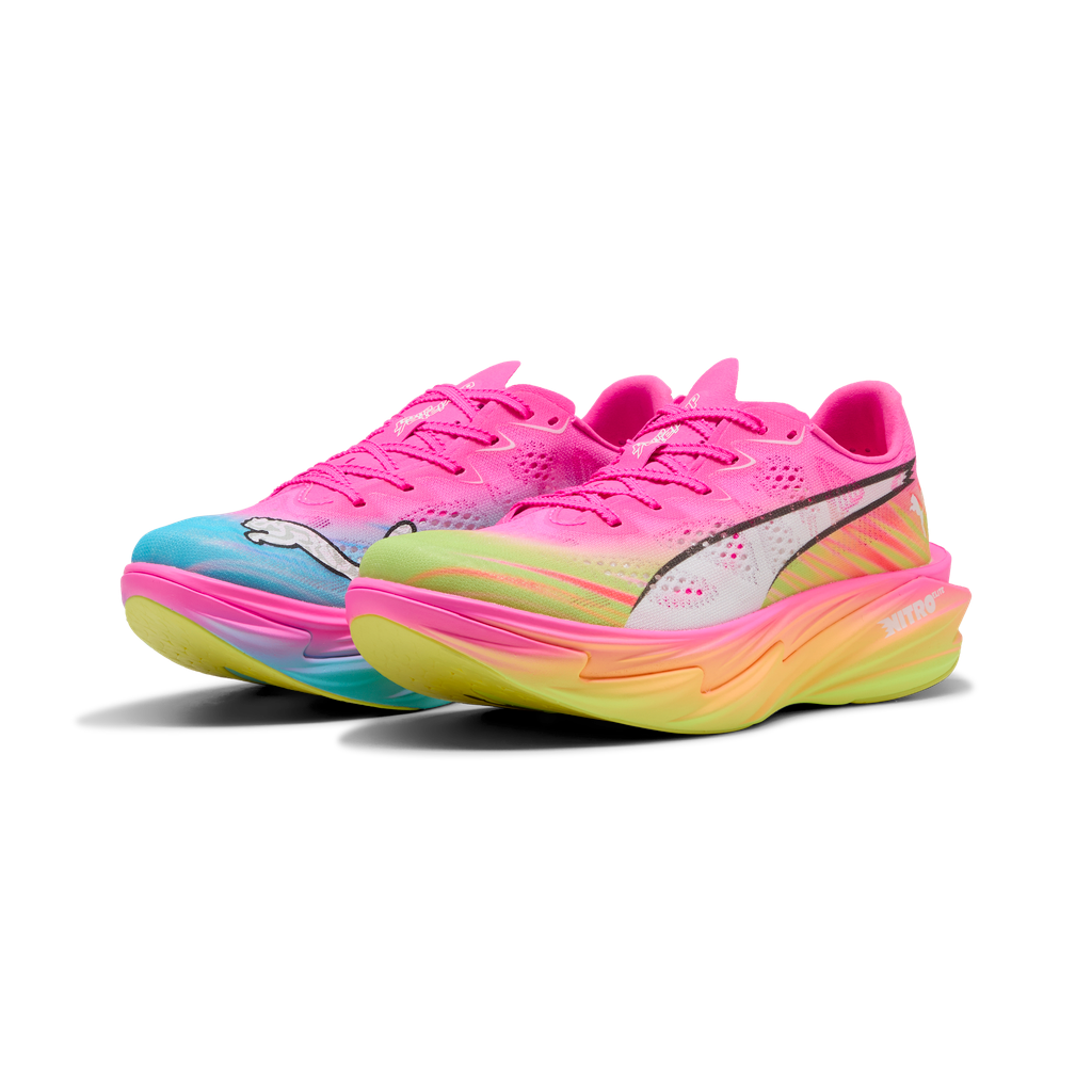 Puma Womens Deviate NITRO Elite 4 ST - Poison Pink/Yellow Alert/Bright Aqua - Neutral - SS26