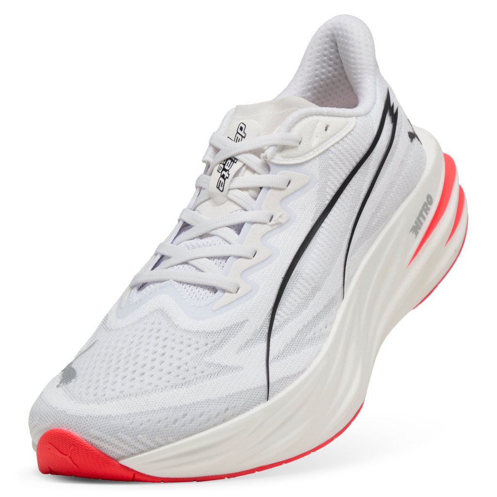 Puma Mens Deviate Pure NITRO - Puma White/Ultra Red/Puma Silver - Neutral - AW26