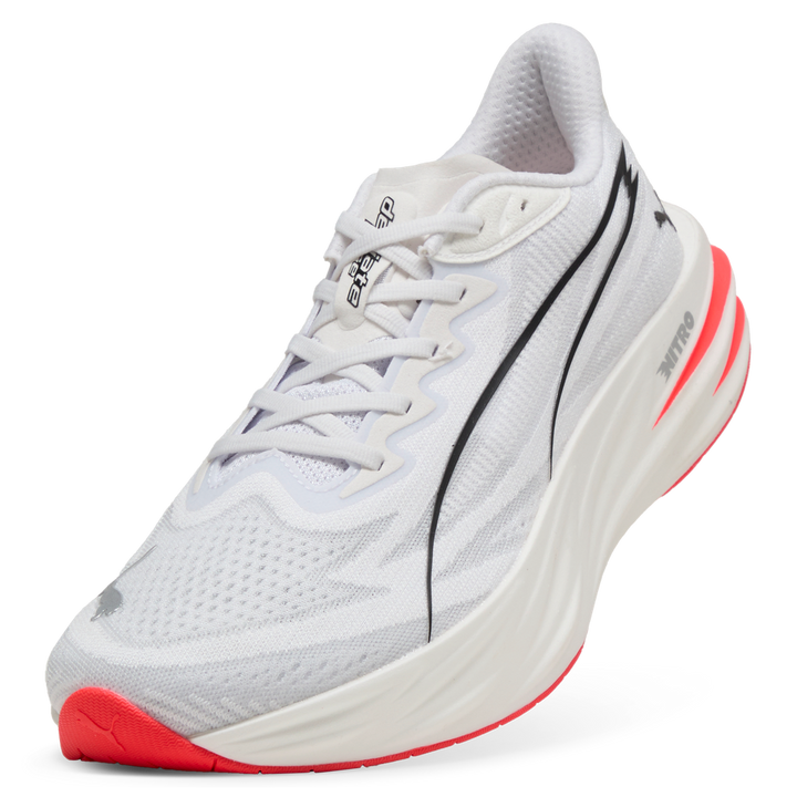 Puma Mens Deviate Pure NITRO - Puma White/Ultra Red/Puma Silver - Neutral - AW26