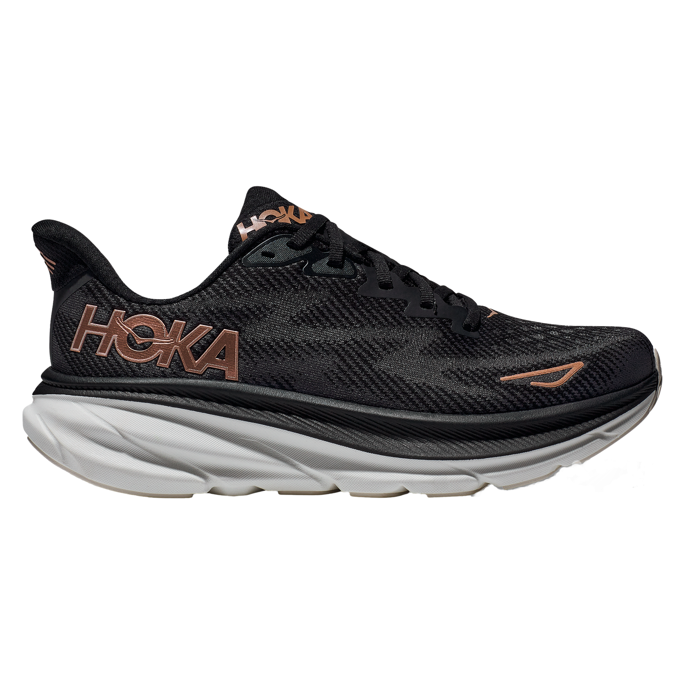 Hoka Womens Clifton 9 - Black/Rose Gold - Neutral