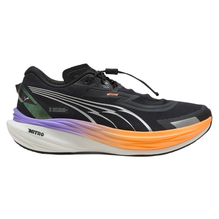 Puma Mens Deviate NITRO 3 WTR+ - Puma Black/Heat Fire - Neutral - AW25