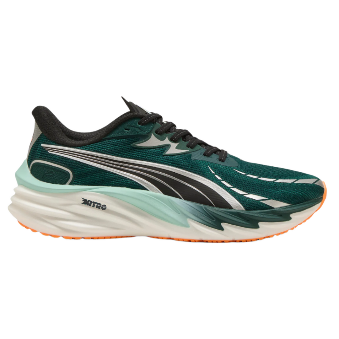 Puma Hommes Velocity NITRO 4 - Vert Terrain/Heat Fire - Neutre - AW25