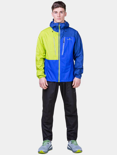 RonHill Mens Tech Fortify Waterproof Jacket - Ocean/ Citrus