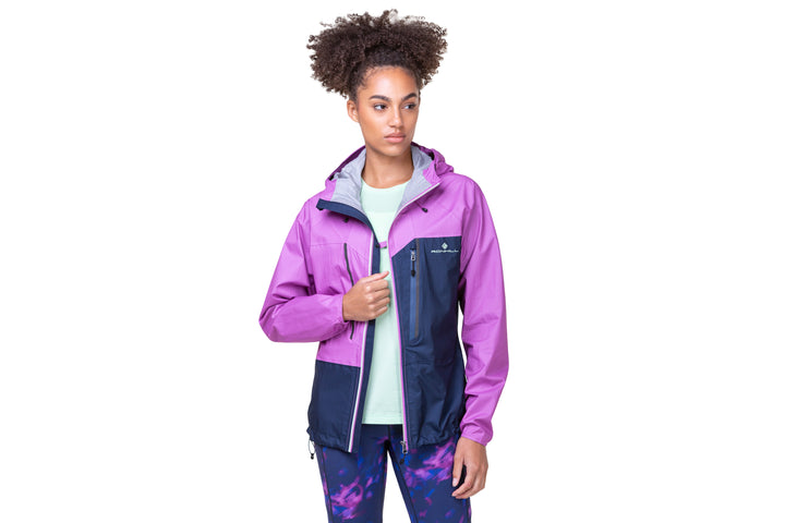 RonHill Womens Tech Fortify Waterproof Jacket - Dark Navy/Fuchsia