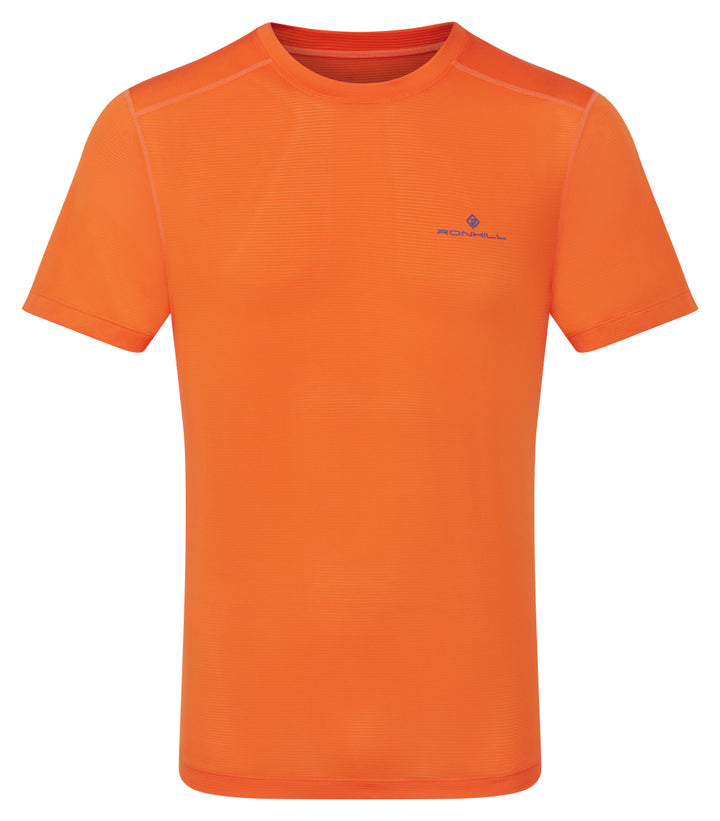 RonHill Mens Tech S/S Tee - Cardinal Orange/Ocean