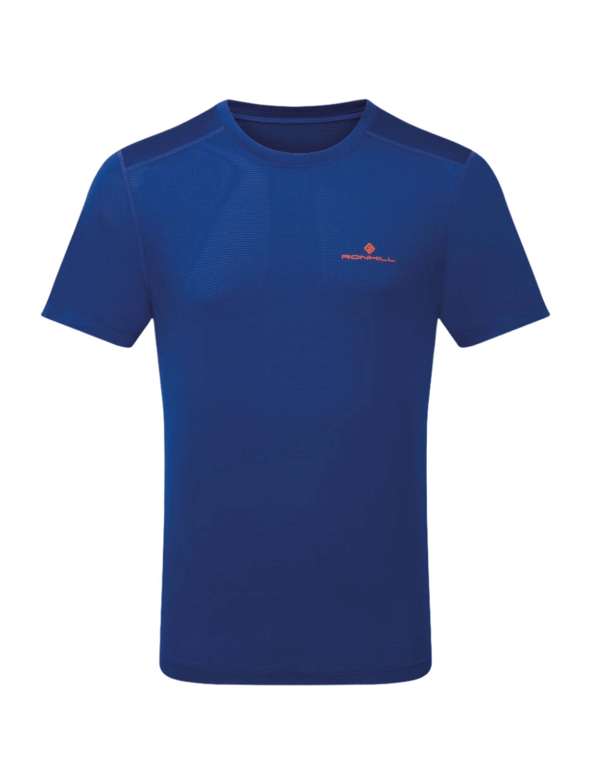 RonHill Mens Tech S/S Tee - Ocean/Cardinal Orange