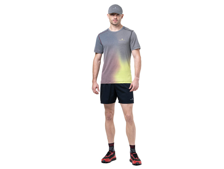 RonHill Herren Tech Golden Hour S/S T-Shirt – Acid Merge – AW25