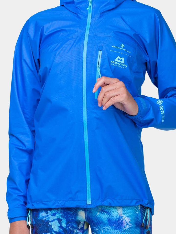 RonHill Womens Tech Gore-Tex Waterproof Mercurial Jacket - Elec Blue/Aquamint