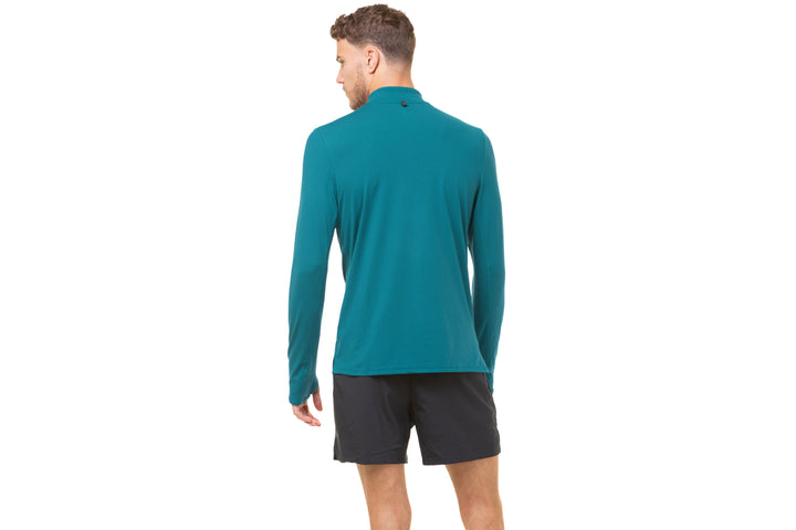 RonHill Mens Core Thermal 1/2 Zip Tee - Deep Teal/Acid