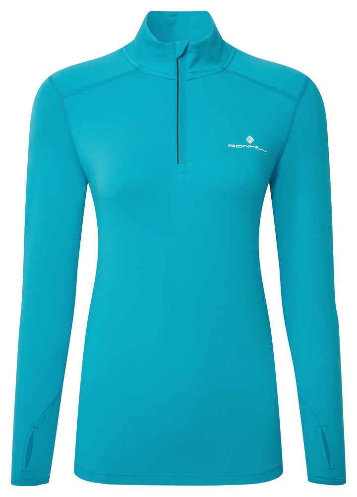 RonHill Womens Core Thermal 1/2 Zip - Azure/Bright White