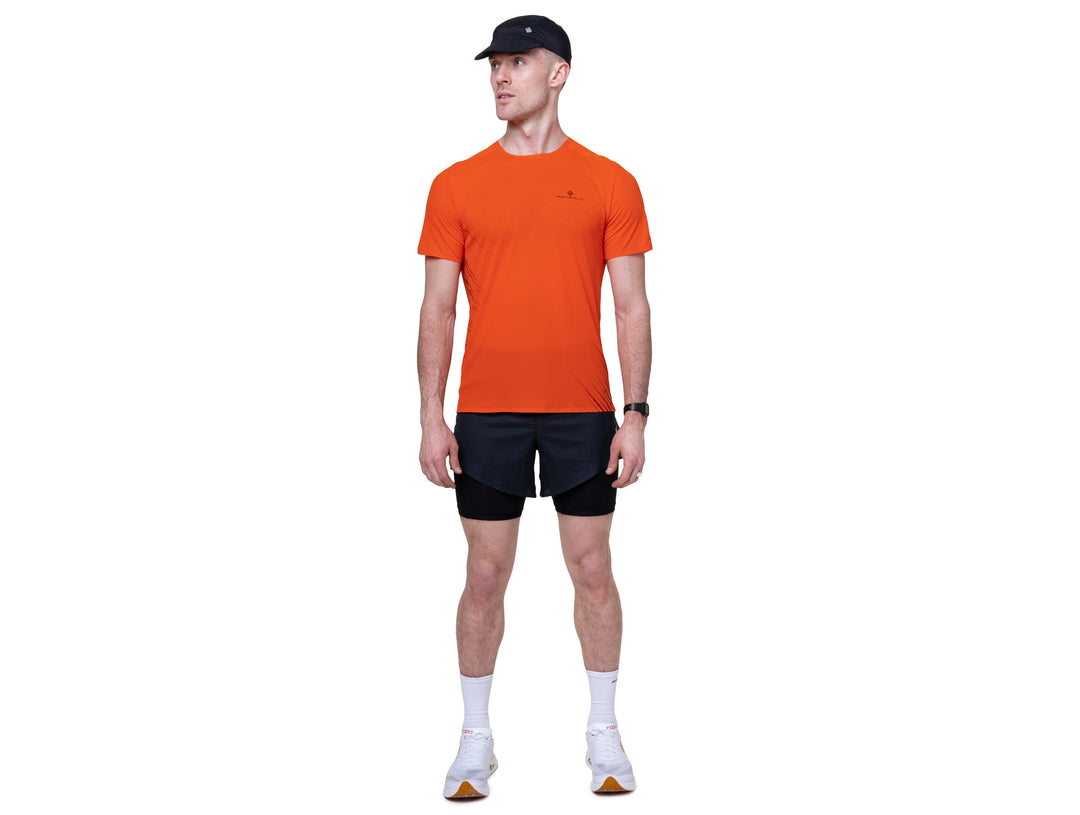 Ronhill Herren Tech Race Twin Short – Ganz Schwarz – SS26