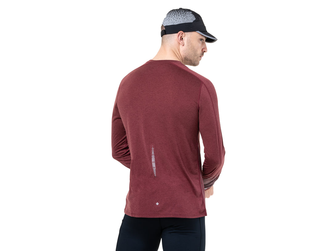 RonHill Mens Tech Reflect L/S Tee - Chestnut Marl/Reflect - AW25
