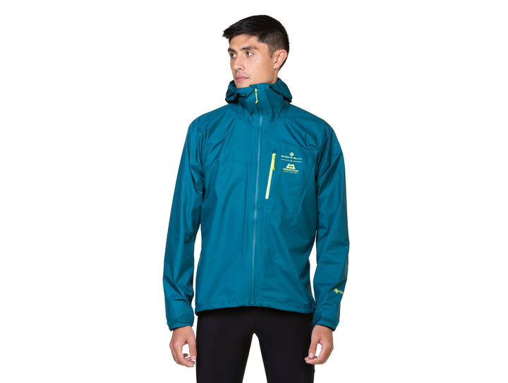RonHill Mens Tech Gore-Tex Waterproof Mercurial Jacket - Deep Teal/Acid