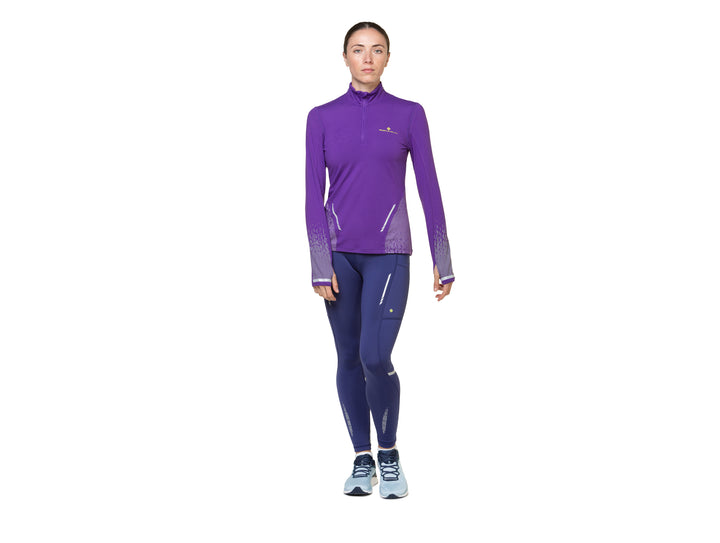 RonHill Womens Tech Reflect 1/2 Zip - Regal Purple/Reflect