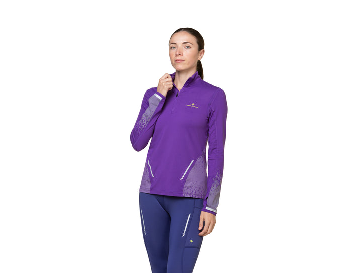 RonHill Womens Tech Reflect 1/2 Zip - Regal Purple/Reflect